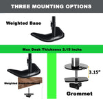 Dual Monitor Stand, Free Standing Desk Stand Full Motion Height Adjustable Monitor Arm Mount for Two 13 to 27 inch Flat Curved LCD Screens with Grommet Base,22lbs per Arm