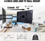 FORGING MOUNT Long Arm TV Mount Full Motion Wall Mount TV Bracket with 43 inch Extension Articulating Arm TV Wall Mount-HY9391