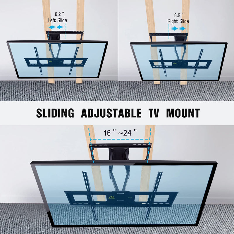 TV Wall Mount with Sliding Design for 37-100 Inch TVs, Easy for TV Centering on Wall,Full Motion TV Mount Bracket,Swivel Extends to 25" -Fit 16"~ 24" Studs, Max VESA 800x600mm-HY9411-B