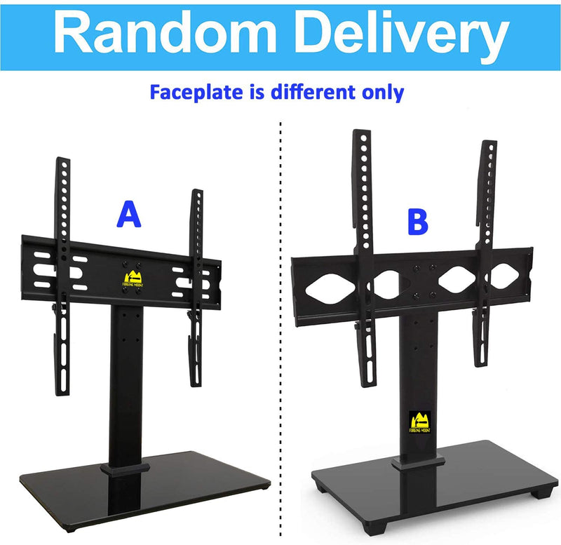 Universal TV Stand Base Table Top TV Stand for 26 to 55 Inch TVs -Height Adjustable TV Mount Stand with Tempered Glass Base & Wire Management, Holds up to 88lbs, VESA 400x400mm(Max)