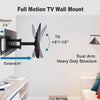 Sliding TV Mount for TV Centering Full Motion TV Wall Mount with 25" Dual Articulating Arm for 37-82" TVs,Fits 16-24" Studs,Loads 132Lbs Max VESA 600x400mm,by FORGING MOUNT-HY9396-B