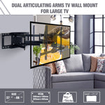 Full Motion TV Mount for 37-86inch TVs, Heavy Duty TV Wall Mount with Dual 30?Long Arm, Wall Mount TV Bracket Holds up to 165lbs,VESA 600x400mm Fits 24" 18" 16" Wood Studs by FORGING MOUNT-HY9404