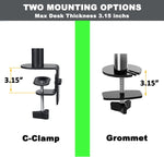 Dual Monitor Desk Stand Mount, Full Motion Adjustable Computer Monitor Arm Mount Fits 13" to 27" LCD Screens, VESA 75 100,Each Arm Holds up to 22lbs,with C-Clamp and Grommet Base