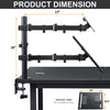 Laptop Monitor Mountstand with Keyboard Tray,Adjustable Monitor arm Desk Mount with Clamp&Grommet Mounting Base for 13-32'' LCD ComputerScreens Upto 22lbs,Notebook upto17''