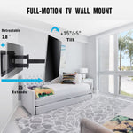 TV Wall Mount with Sliding Design for 37-100 Inch TVs, Easy for TV Centering on Wall,Full Motion TV Mount Bracket,Swivel Extends to 25" -Fit 16"~ 24" Studs, Max VESA 800x600mm-HY9411-B