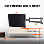 Full Motion TV Mount with 43" Extension Articulating Arm, Fits 26-60" Flat/Curve TVs/Monitors,Holds 99 lbs,Max VESA 400x400mm HY9418-B