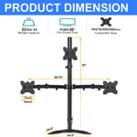 Triple Monitor Stand Mount -Free Standing Fully Adjustable Monitor Desk Mount Full Motion with Grommet Base - Fits 3 LCD LED OLED Screens 13-30 Inches, Each Arm Holds up to 22lbs