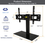 Swivel Univerial TV Stand Table Top TV Base for 37-70" with Tempered Glass Base ,VESA 600x400mm