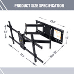 TV Wall Mount for 42-90” TVs, Heavy Duty TV Mount with Dual 30” Extension Arm, Full Motion Wall Mount TV Bracket Holds up to 165lbs,Fits 16-24" Wood Studs VESA 800x400mm by FORGING MOUNT-HY9405