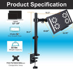 Quad Monitor Stand Mount,Full Adjustable Computer Monitor Arm Desk Mount Fits Four Screens up to 27 Inches, VESA 75 100, Each Arm Holds up to 22lbs, with C-Clamp and Grommet Base