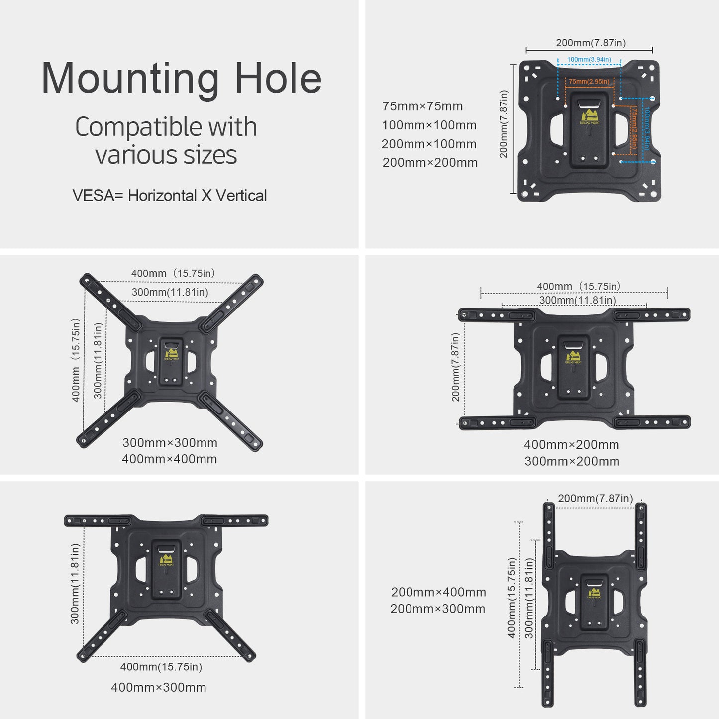 Full Motion TV Mount with 43" Articulating Arm,Fits 22 to 55 Inch Flat/Curve TVs & Monitors