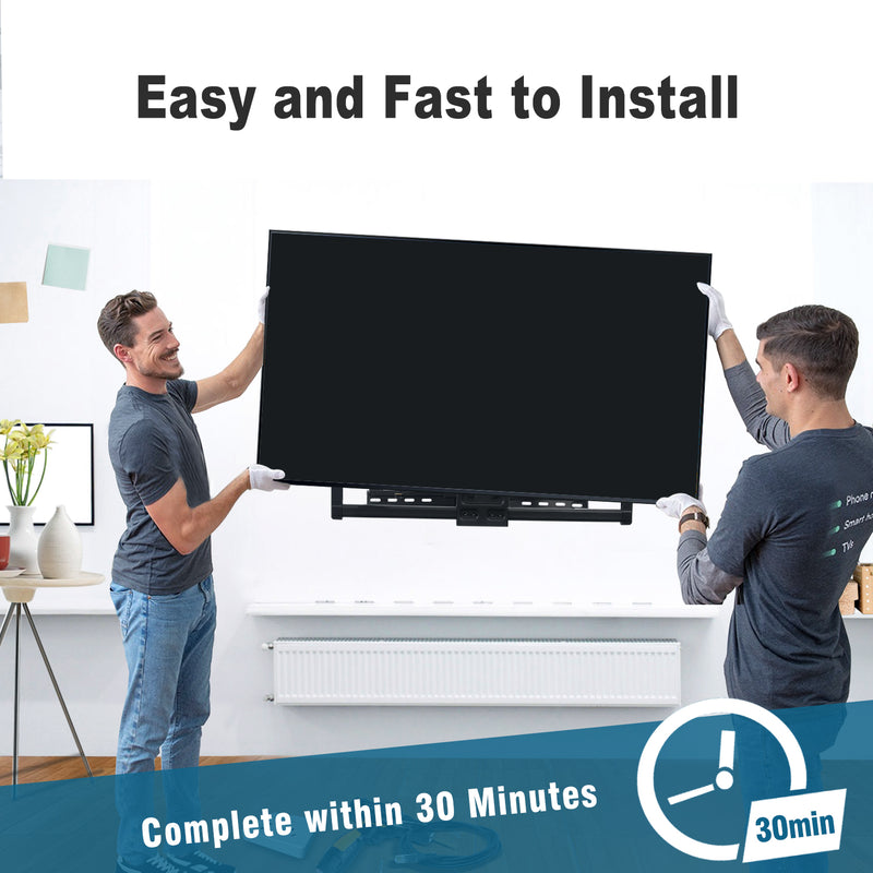 Sliding TV Mount for TV Centering Full Motion TV Wall Mount with 25" Dual Articulating Arm for 37-82" TVs,Fits 16-24" Studs,Loads 132Lbs Max VESA 600x400mm,by FORGING MOUNT-HY9396-B