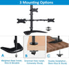 Triple Monitor Stand Mount -Free Standing Fully Adjustable Monitor Desk Mount Full Motion with Grommet Base - Fits 3 LCD LED OLED Screens 13-30 Inches, Each Arm Holds up to 22lbs
