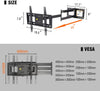 Full Motion TV Mount with 43" Extension Articulating Arm, Fits 26-60" Flat/Curve TVs/Monitors,Holds 99 lbs,Max VESA 400x400mm HY9418-B