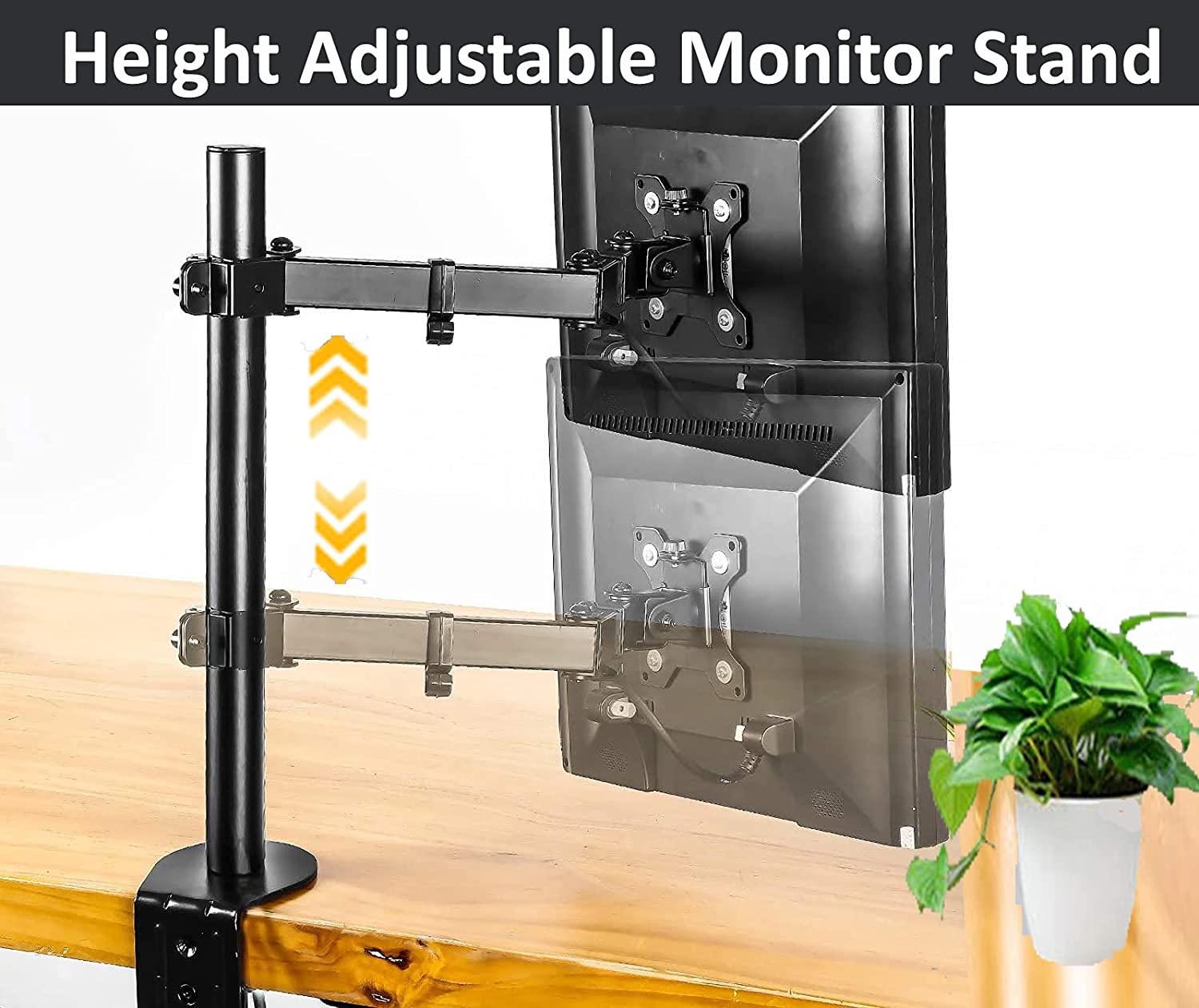 Extra Tall Single Monitor Arm Stand Desk Mount with 39.5 inch Stand-up –  Forgingmount