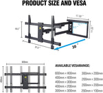 Long Extension TV Mount Corner Wall Mount TV Bracket Full Motion with 30 inch Long Arm its 37 to 75" Flat/Curve TVs-HY9389-B