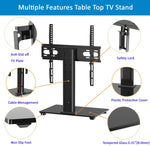 Universal TV Stand Base Table Top TV Stand for 26 to 55 Inch TVs -Height Adjustable TV Mount Stand with Tempered Glass Base & Wire Management, Holds up to 88lbs, VESA 400x400mm(Max)