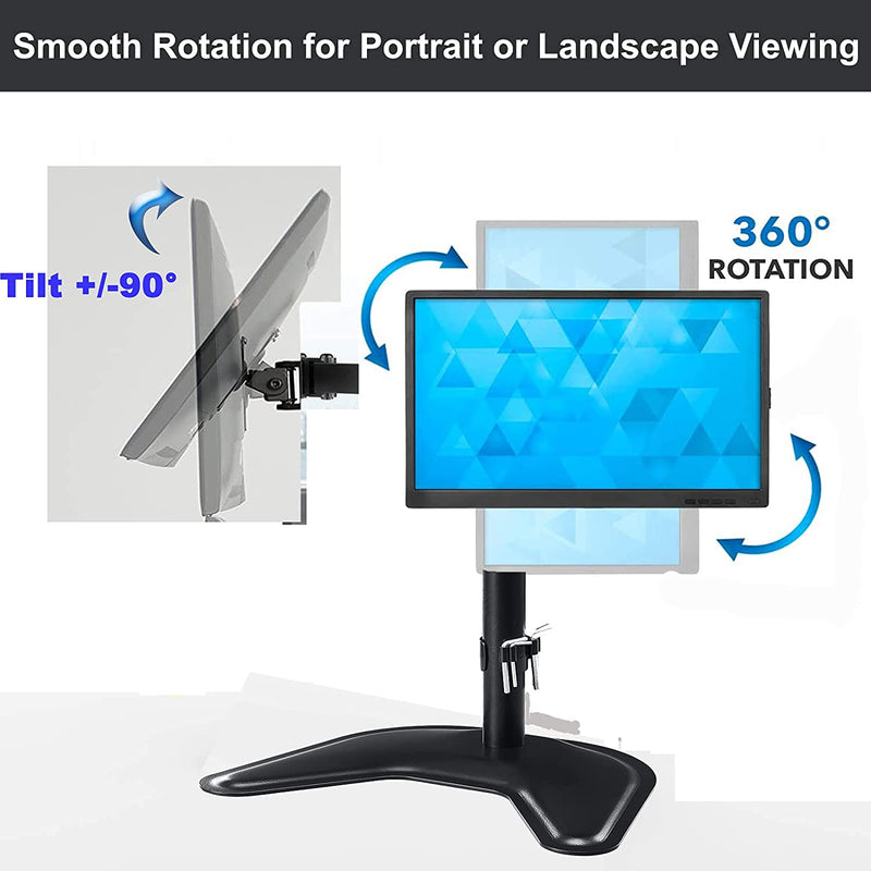 Dual Monitor Stand, Free Standing Desk Stand Full Motion Height Adjustable Monitor Arm Mount for Two 13 to 27 inch Flat Curved LCD Screens with Grommet Base,22lbs per Arm