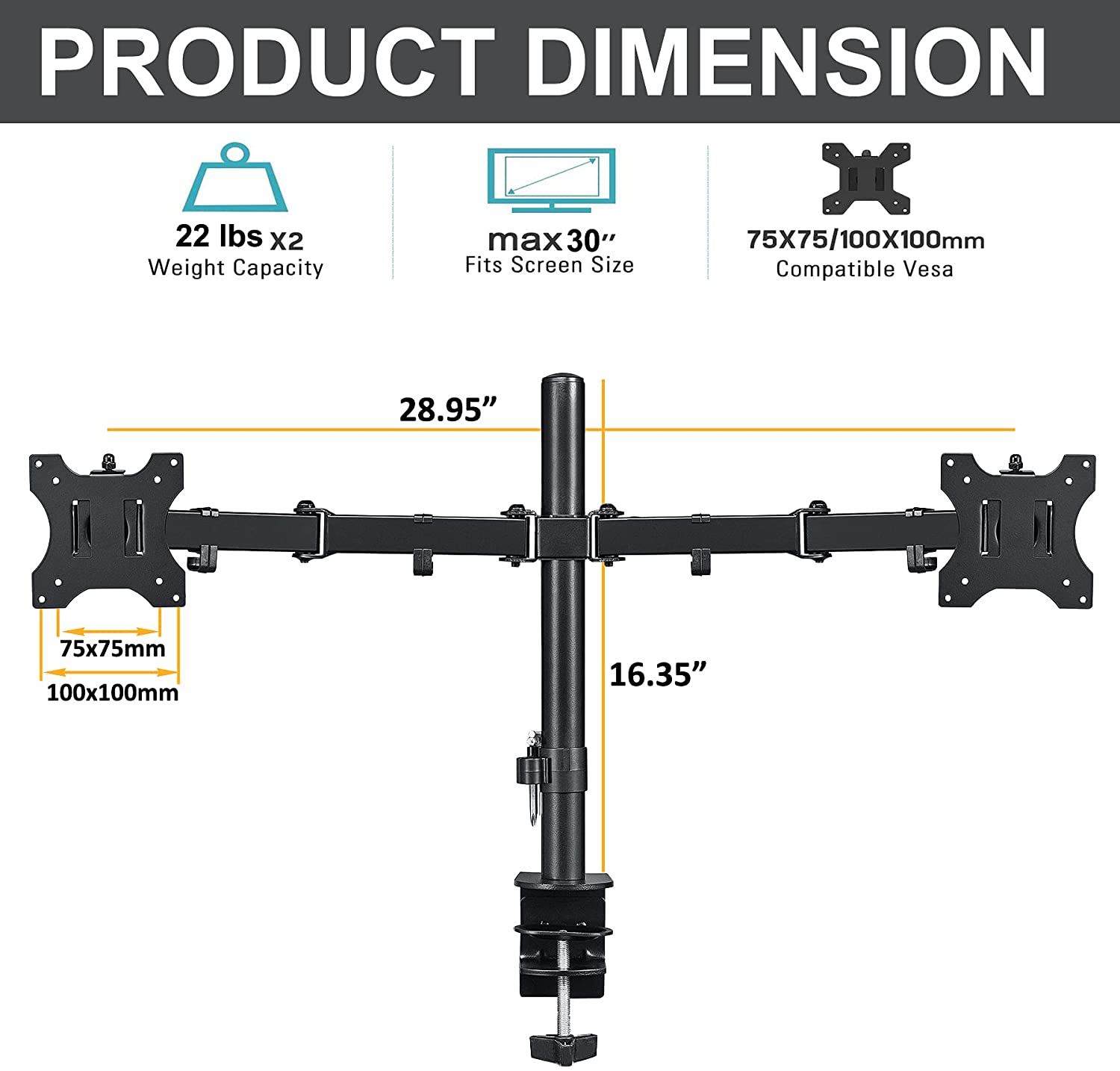 vesa 75x75/100x100mm lcd mount wall mount