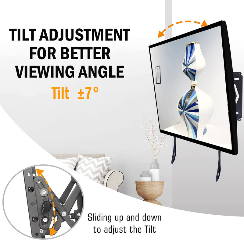 Tilt Extension TV Wall Mount for Most 42-90" TVs-5.6" Extends for Max Tilt On Large TVs,fits 16-24" Studs,VESA 600x400mm,Holds 165 LBS，HY9188-B