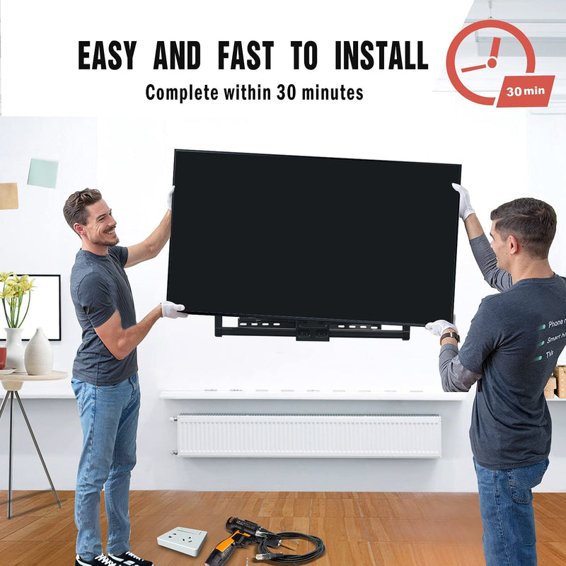Sliding TV Wall Mount for TV Centering Dual Articulating Full Motion TV Mount - Fits 37-100 Inch Flat Curved TVs Fits 16-24" Studs,Holds 165 lbs,Max VESA 800x600mm-HY9408-B