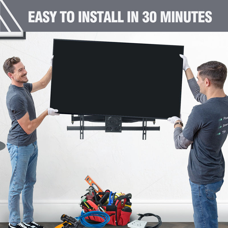 Full Motion TV Mount for 37-86inch TVs, Heavy Duty TV Wall Mount with Dual 30?Long Arm, Wall Mount TV Bracket Holds up to 165lbs,VESA 600x400mm Fits 24" 18" 16" Wood Studs by FORGING MOUNT-HY9404