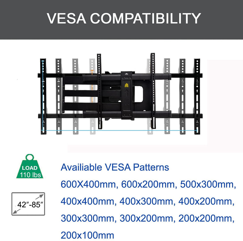 FORGING MOUNT Long Arm TV Mount Full Motion Wall Mount TV Bracket with 43 inch Extension Articulating Arm TV Wall Mount-HY9391