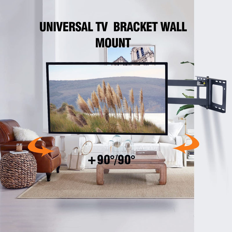 Full Motion TV Mount with 43" Extension Articulating Arm, Fits 26-60" Flat/Curve TVs/Monitors,Holds 99 lbs,Max VESA 400x400mm HY9418-B