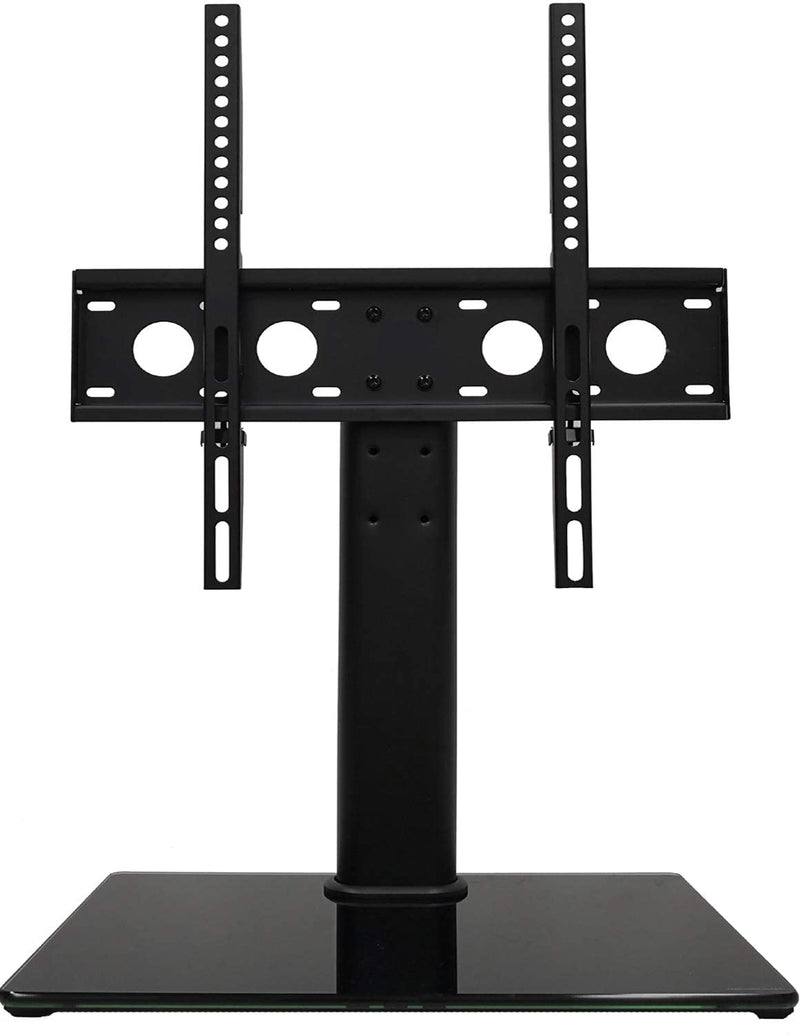Universal TV Stand Base Tabletop TV Stand for 26 to 55 Inch TVs -Height Adjustable TV Base Stand with Tempered Glass Base & Wire Management & Security Wire, Holds up to 88lbs, VESA 400x400mm(Max)
