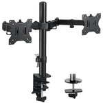 Dual Monitor Desk Stand Mount, Full Motion Adjustable Computer Monitor Arm Mount Fits 13" to 27" LCD Screens, VESA 75 100,Each Arm Holds up to 22lbs,with C-Clamp and Grommet Base