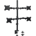 Quad Monitor Stand Mount,Full Adjustable Computer Monitor Arm Desk Mount Fits Four Screens up to 27 Inches, VESA 75 100, Each Arm Holds up to 22lbs, with C-Clamp and Grommet Base