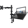 Laptop Monitor Mountstand with Keyboard Tray,Adjustable Monitor arm Desk Mount with Clamp&Grommet Mounting Base for 13-32'' LCD ComputerScreens Upto 22lbs,Notebook upto17''