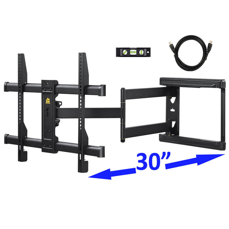 Long Extension TV Mount Corner Wall Mount TV Bracket Full Motion with 30 inch Long Arm its 37 to 75" Flat/Curve TVs-HY9389-B