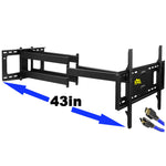 TV Mount, Dual Articulating Arm Full Motion TV Mount with 43 inch Long Arm,Fits 42 to 90 Inch Flat/Curve TVs, Holds up to 132 lbs,Max VESA 600x400mm,HY9398-B