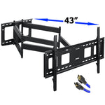 Long Extension TV Mount,Dual Articulating Arm Full Motion with 43'' Long Arm,Fits 42 to 95'' TV, Holds 165 lbs,VESA800x400mm HY9401-B