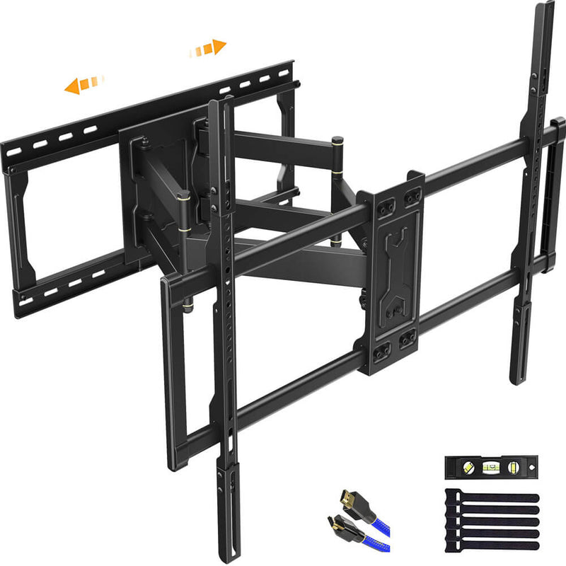 Sliding TV Wall Mount for TV Centering Dual Articulating Full Motion TV Mount - Fits 37-100 Inch Flat Curved TVs Fits 16-24" Studs,Holds 165 lbs,Max VESA 800x600mm-HY9408-B