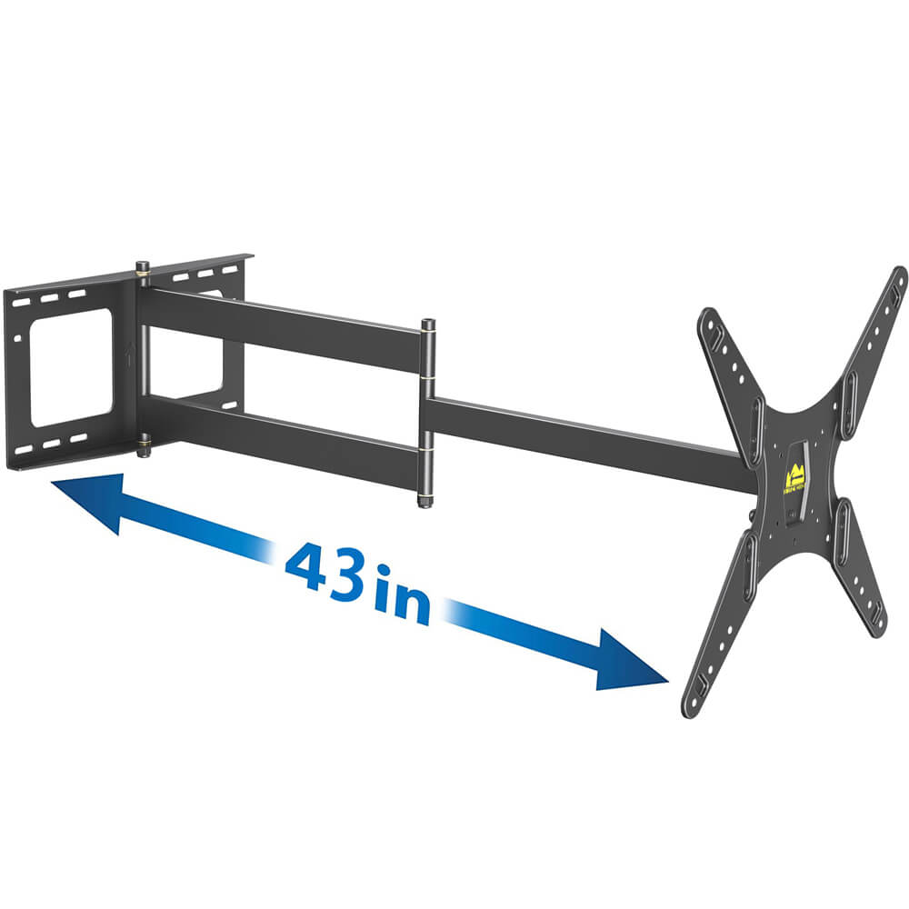 43" Extension Full Motion Corner TV Mount,Fits 17-55 Inch Flat/Curve TVs,VESA 400x400mm,Holds110 lbs