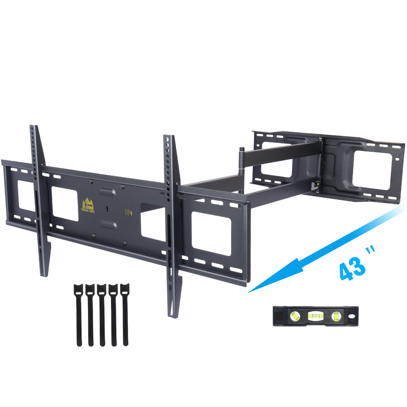 Long Arm TV Wall Mount with 43" Extension Arm,Full Motion TV Mount Fits 42-86" Flat/Curve TVs,Fits 24" 18" 16" Studs,Holds 110lbs,Max VESA 800x400mm by FORGING MOUNT-HY9422-B